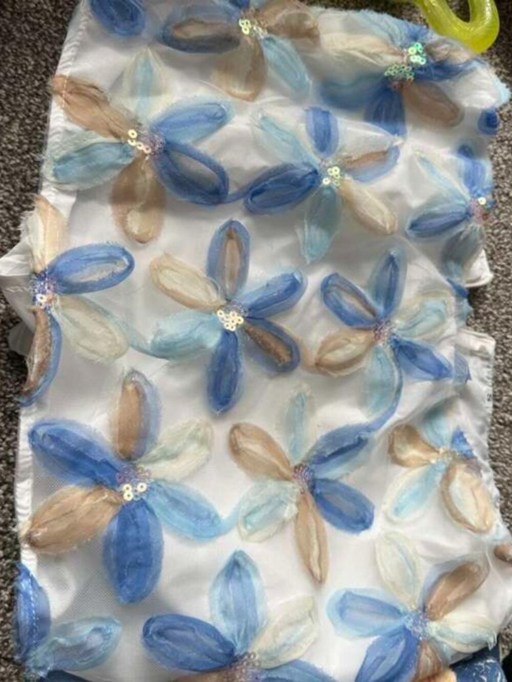 🌸 Wdirara Unity 3D Floral Sequin Mesh Mini Skirt NWT S - Picture 4 of 6